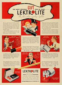 1933 Ad Lektrolite Lighter Cigarette Platinum Products - ORIGINAL F2A