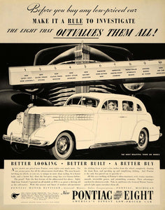 1938 Ad Pontiac Silver Streak Eight General Motors Cars - ORIGINAL F2A