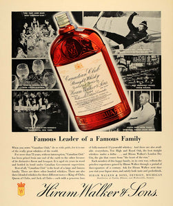 1935 Ad Hiram Walker & Son Canadian Whisky Palais Royal - ORIGINAL F3A