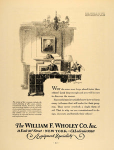 1930 Ad William F. Wholey Office Furniture Furnishings - ORIGINAL F3A