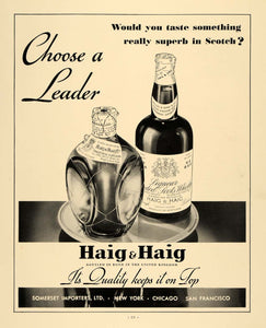 1935 Ad Haig & Haig Liqueur Scots Whisky Alcohol Drinks - ORIGINAL F3A