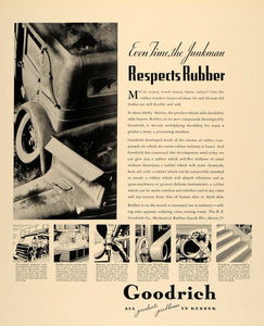 1935 Ad Goodrich Mechanical Rubber Goods Illustration - ORIGINAL ADVERTISING F3A