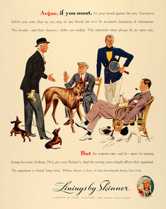 1935 Ad Clothing Lining William Skinner Dogs Breed Sons - ORIGINAL F3A