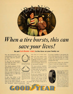1935 Ad Good Year Tire Rubber Pneumatic Life Guard Tube - ORIGINAL F3A