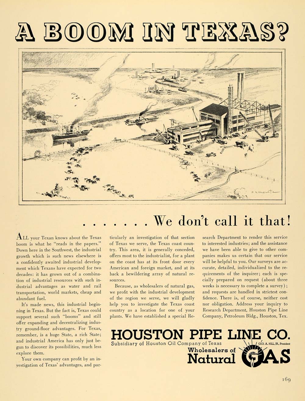 1940 Ad Houston Pipe Line Petroleum Edward Schiwetz - ORIGINAL ADVERTISING F4A