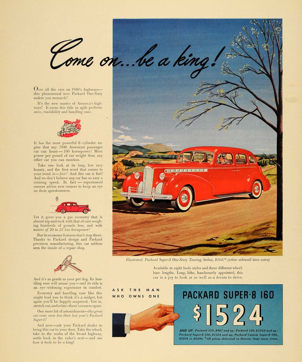 1940 Ad Packard Super-8 160 Touring Sedan Countryside - ORIGINAL ADVERTISING F4A