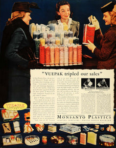 1940 Ad Monsanto Plastic Vuepak Wright Ladies Ribbon - ORIGINAL ADVERTISING F4A