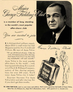 1940 Ad Williams Aqua Velva After Shave Lotion Eliot - ORIGINAL ADVERTISING F4B