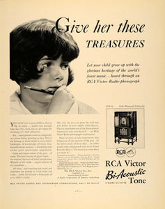 1932 Ad RCA Victor Radio-phonograph Bi-Acoustic Tone - ORIGINAL ADVERTISING F5A