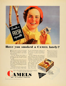 1932 Ad Camel Cigarettes Tobacco Fashion Humidor Pack - ORIGINAL ADVERTISING F5A