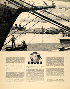 1936 Ad Hawaii Tourist Bureau Melbourne Brindle Travel - ORIGINAL F5A