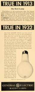 1932 Ad General Electric Co Cleveland Ohio Mazda Lamps Light Bulb Lighting F5B