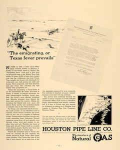 1936 Ad Houston Pipe Line Oil Natural Gas H.E. Schiwetz - ORIGINAL F6A