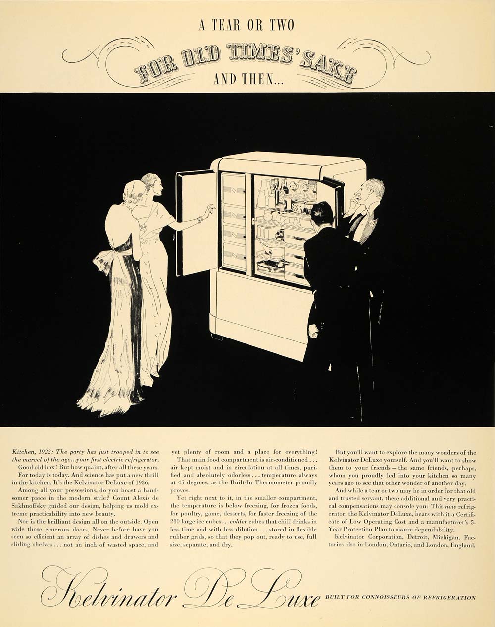 1936 Ad Kelvinator De Luxe Electric Refrigerator Home - ORIGINAL ADVER –  Period Paper Historic Art LLC