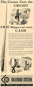 1936 Ad Erie Railroad Shipping Mrs Brown Grocer Produce - ORIGINAL F6B