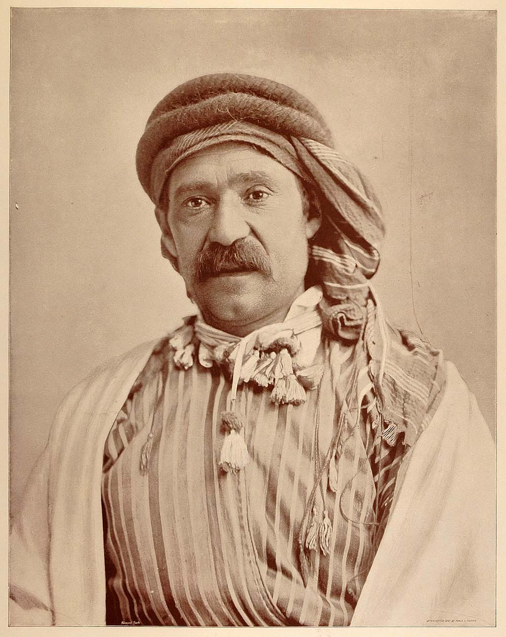 1893 Chicago World's Fair Portrait Syrian Bedouin Sheik Man Costume Historic