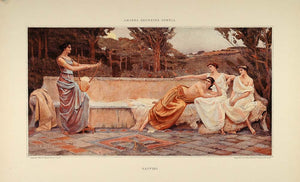 1896 Print Sappho Greek Maidens Lyre Amanda B. Sewell - ORIGINAL FAI5