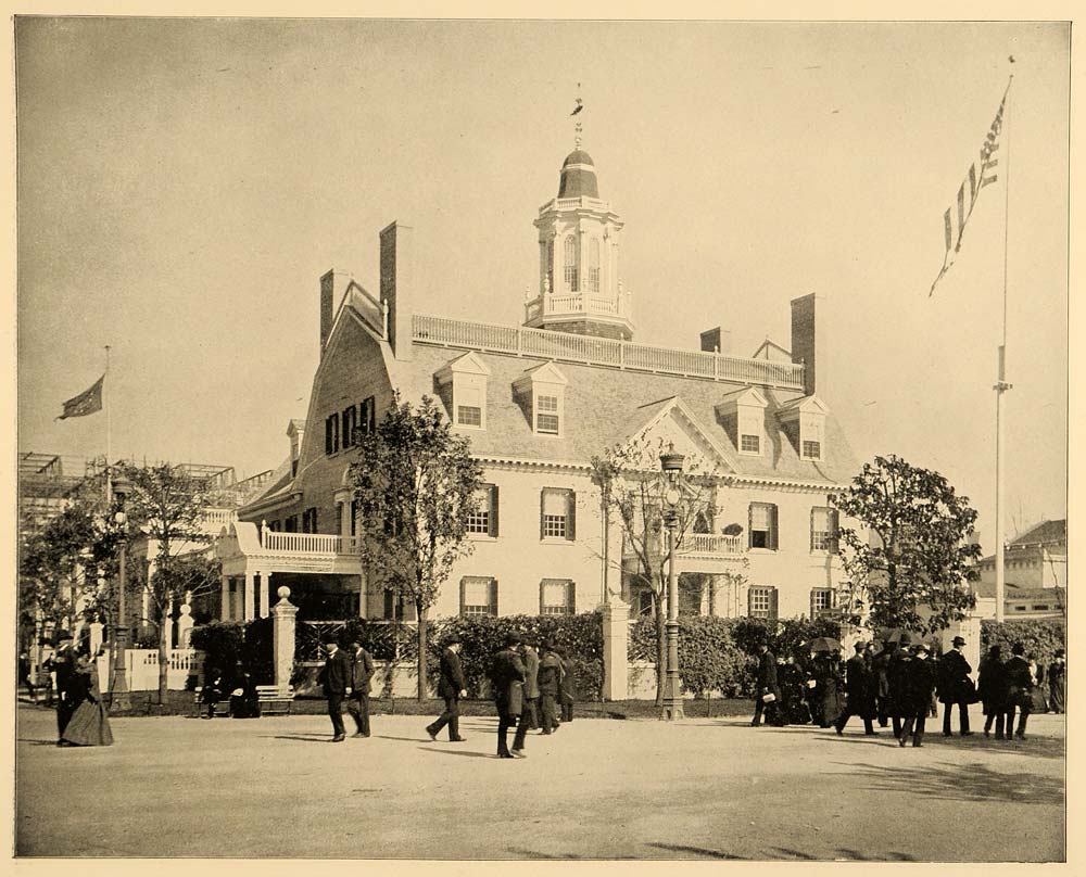 1893 Chicago World's Fair John Hancock Home Mass. Bldg. ORIGINAL HISTORIC IMAGE