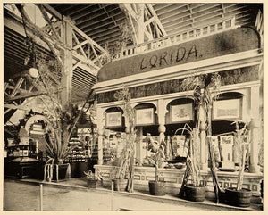 1893 Chicago Worlds Fair Florida Exhibit Halligan Print ORIGINAL HISTORIC IMAGE