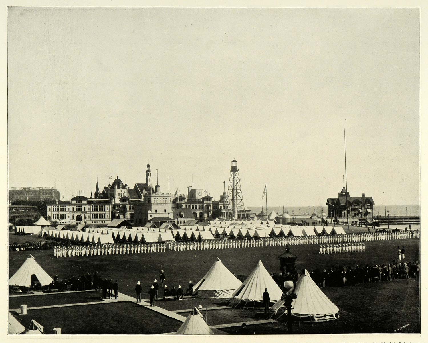 1893 Print West Point Cadets Camp Chicago World's Fair ORIGINAL HISTORIC FAR1