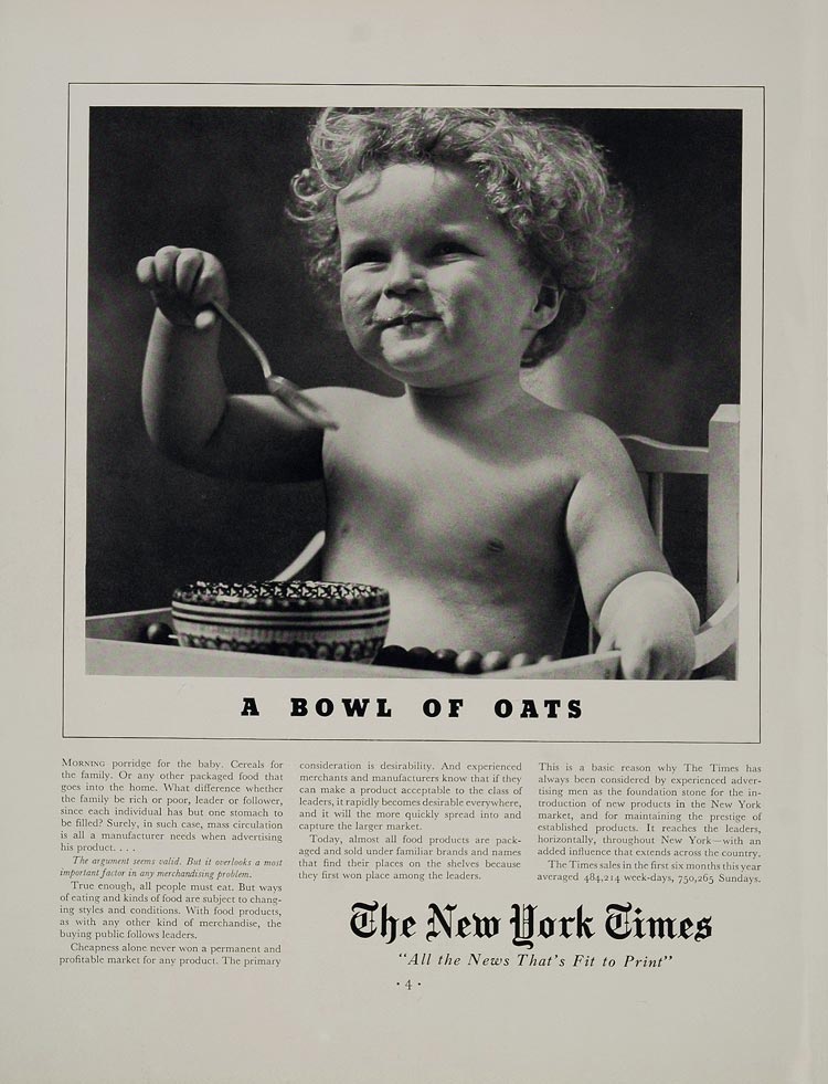 1936 Ad New York Times Newspaper Advertising Baby - ORIGINAL ADVERTISI