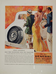1933 ORIGINAL Print Ad General Dual Balloon Car Tire - ORIGINAL ADVERTISING