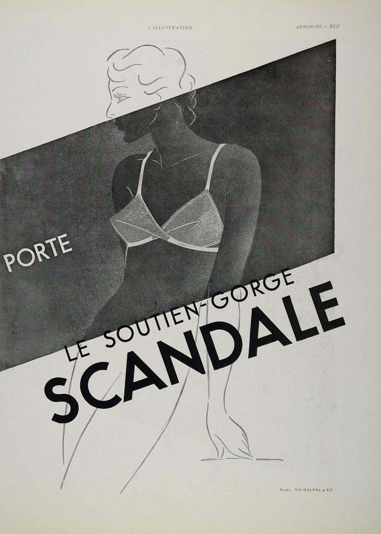 FRENCH BRAS GIRDLE LINGERIE-4 ORIGINAL ILLUSTRATED VINTAGE 1960's ADVERTS