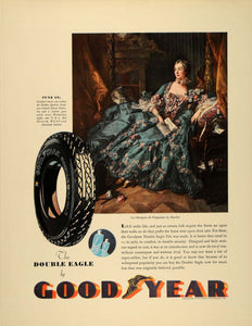 1932 Ad Goodyear Double Eagle Tire Pompadour Boucher - ORIGINAL ADVERTISING FT5