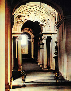 1939 Vatican Scala Regia Staircase Palace Color Print - ORIGINAL FT6B