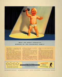 1940 Ad Hercules Ethyl Cellulose Baby Rattle Spotlight - ORIGINAL FT6