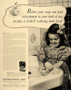 1941 Ad International Salt Soap Child Washing Hands - ORIGINAL ADVERTISING FT6