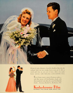 1941 Ad Kodachrome Color Home Movie Film Bride Groom - ORIGINAL ADVERTISING FT6