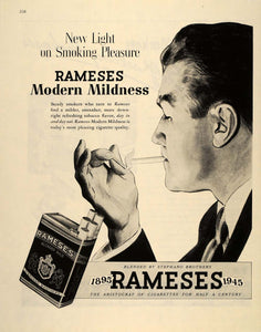 1945 Ad Rameses Cigarettes Stephano Brothers Smoking - ORIGINAL ADVERTISING FT6