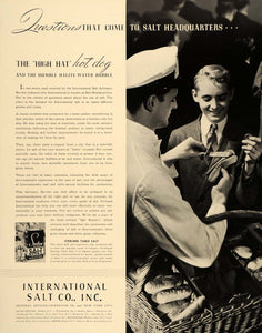 1938 Ad International Salt Company Hot Dog Bun Vendor - ORIGINAL ADVERTISING FT7
