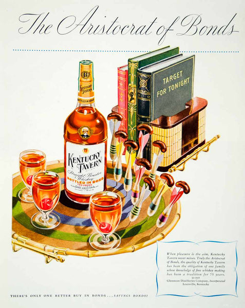 1946 VTG Orig Magazine Ad Kentucky Tavern Whiskey Chess Check