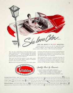 1948 Ad Glidden Automobile Cadmolith Color Paint Red Finishes Lampost Car FTM3