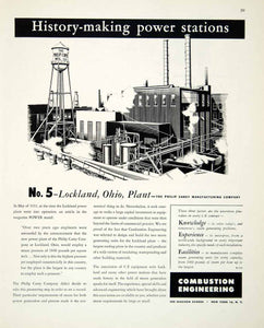 1947 Ad Combustion Engineering Lockland Ohio Power Plant Philip Carey FTM