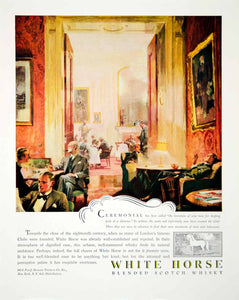 1947 Ad White Horse Blended Scotch Whiskey Liquor Browne-Vitners NY Supper FTM