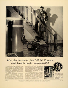 1939 Ad General Electric Oil Furnace Hurricane Basement - ORIGINAL FTT9