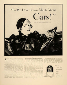 1934 Ad Quaker State Motor Oil Marion Clayton Blossom - ORIGINAL FTT9