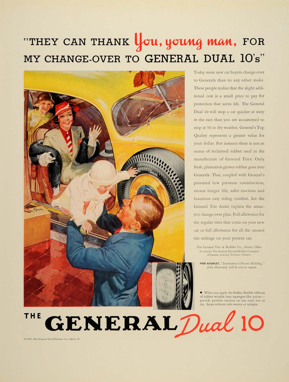 1937 Ad General Dual 10 Tires - ORIGINAL ADVERTISING FTT9