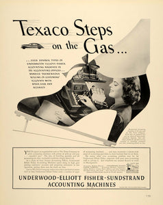 1939 Ad Texaco Gas Underwood Elliot Fisher Sunstrand - ORIGINAL ADVERTISING FTT9