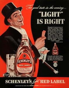 1939 Ad Schenleys Light Red Label Blended Whiskey Drink - ORIGINAL FTT9