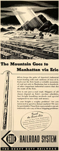 1937 Ad Railroad System Erie Manhattan Train Railway - ORIGINAL ADVERTISING FTT9