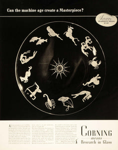 1939 Ad Corning Glass Metropolitan Museum Zodiac Waugh - ORIGINAL FTT9