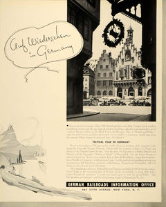 1937 Ad Germany Railroad Dresden Munich Opera New York - ORIGINAL FTT9