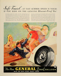 1934 Ad Boating Blowout Proof Rubber Tires Safety - ORIGINAL ADVERTISING FTT9