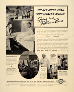 1938 Ad Pullman Private Room Train Bedroom Railroad car - ORIGINAL FTT9