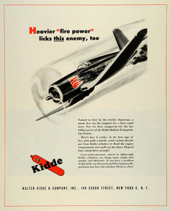 1944 Ad Walter Kidde & Co Extinguisher Vought F4U Corsair Cylinder New York FZ6