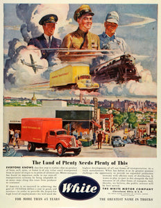 1945 Ad Urban Trucking White Motor Trucks WWII War Production Shipping FZ8